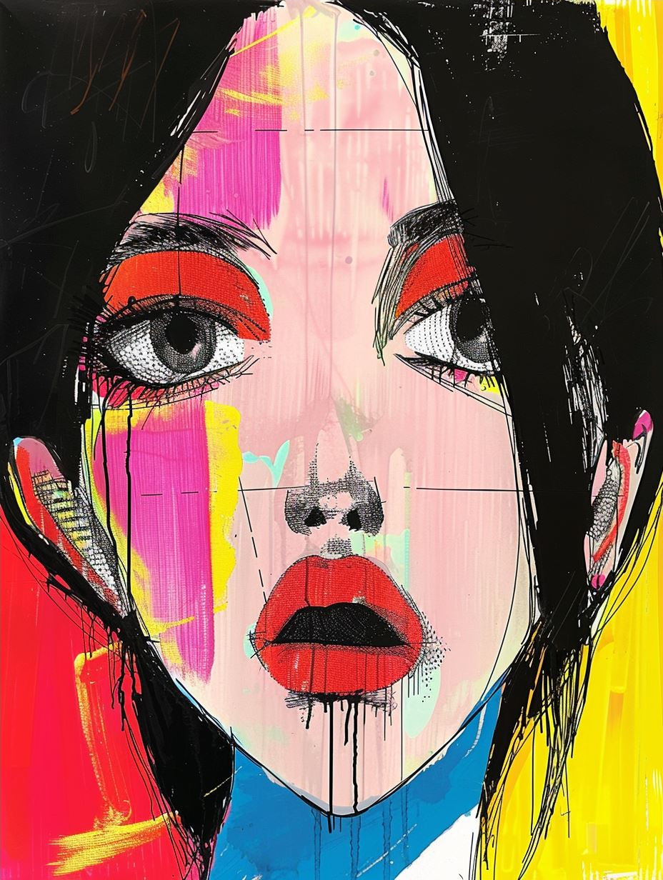 Neon Splatter Urban Portrait - Image 4