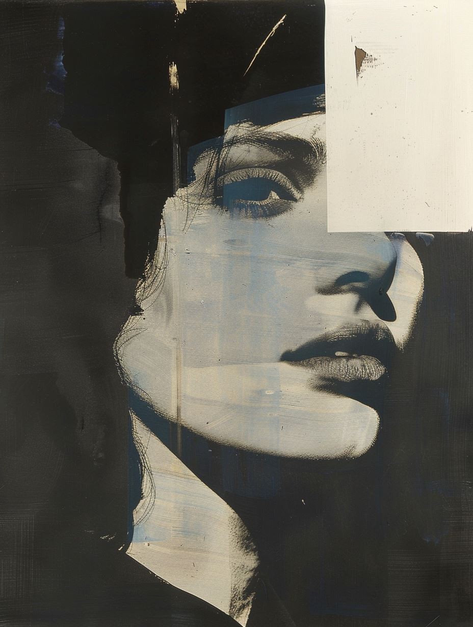 Fragmented Blue Portrait Study - Image 2