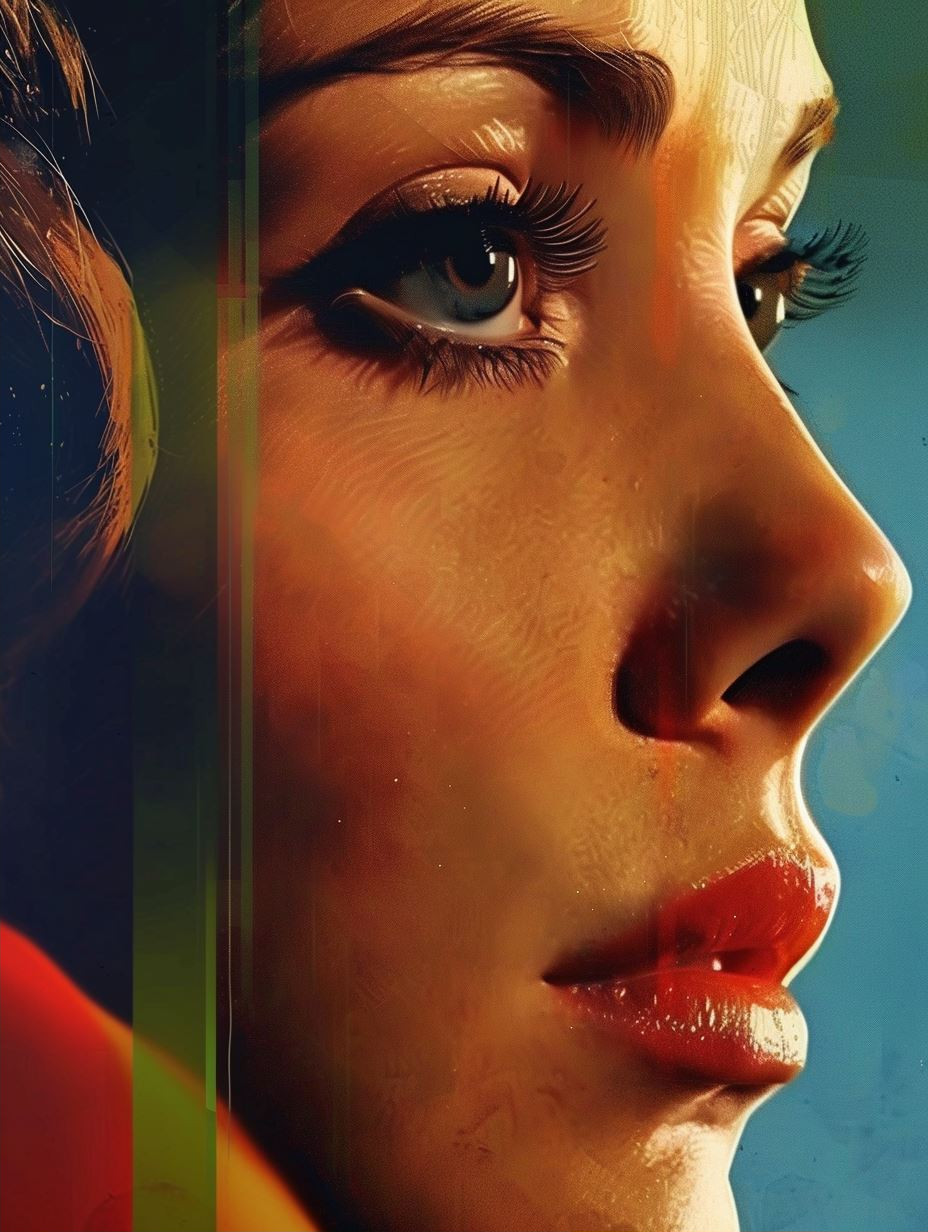 Crimson Lips in Golden Shadow - Image 2