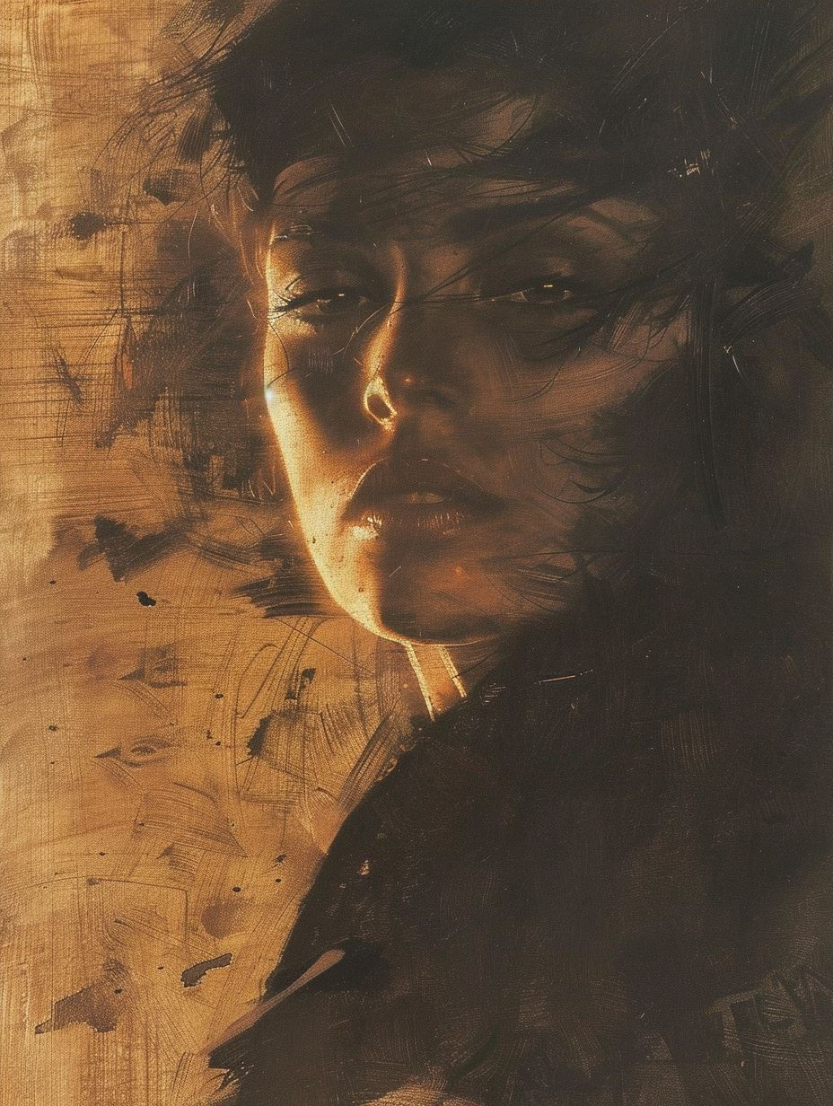 Golden Shadows Dramatic Portrait - Image 4