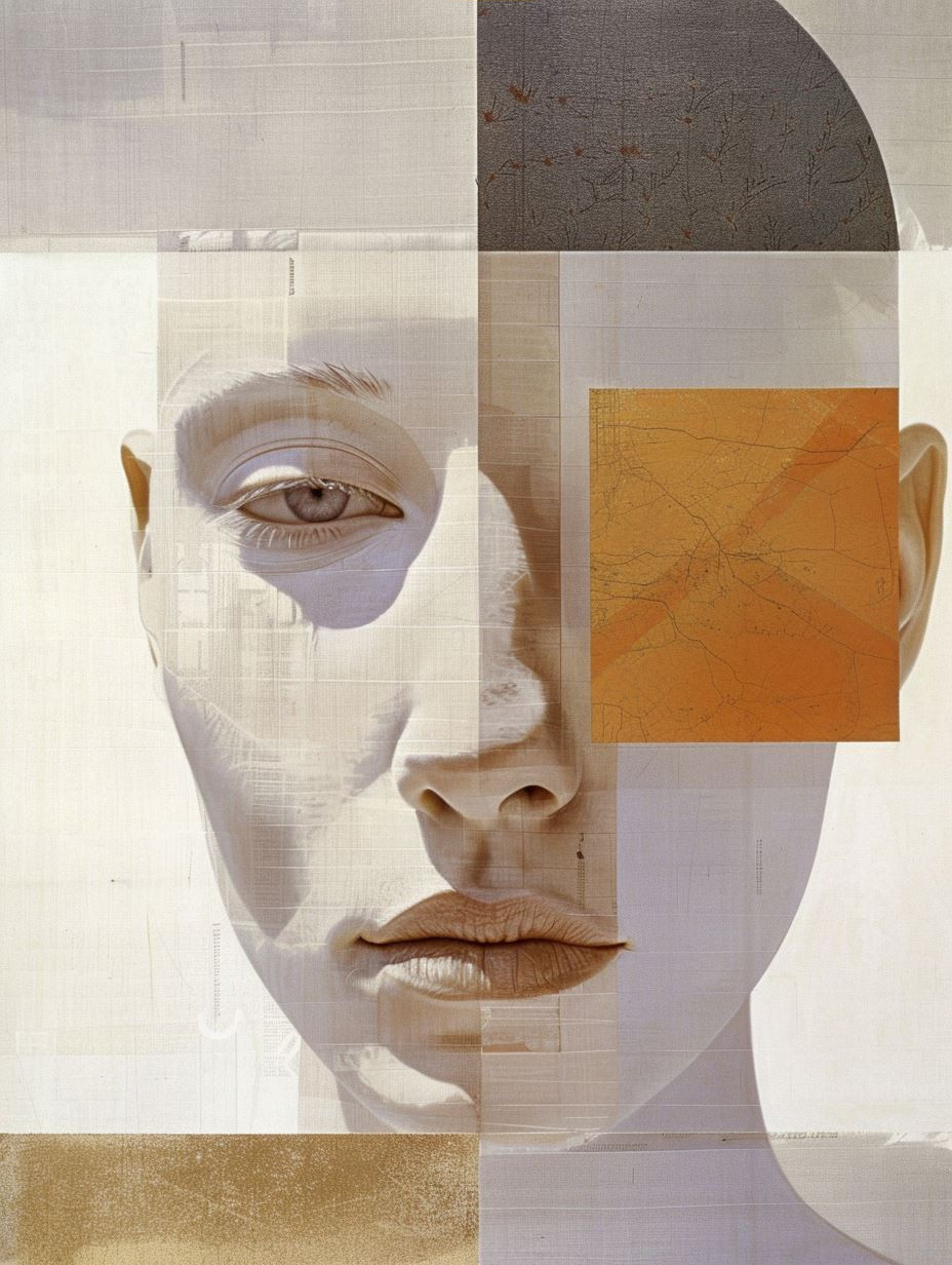 Fragmented Portraits in Golden Hues - Image 4