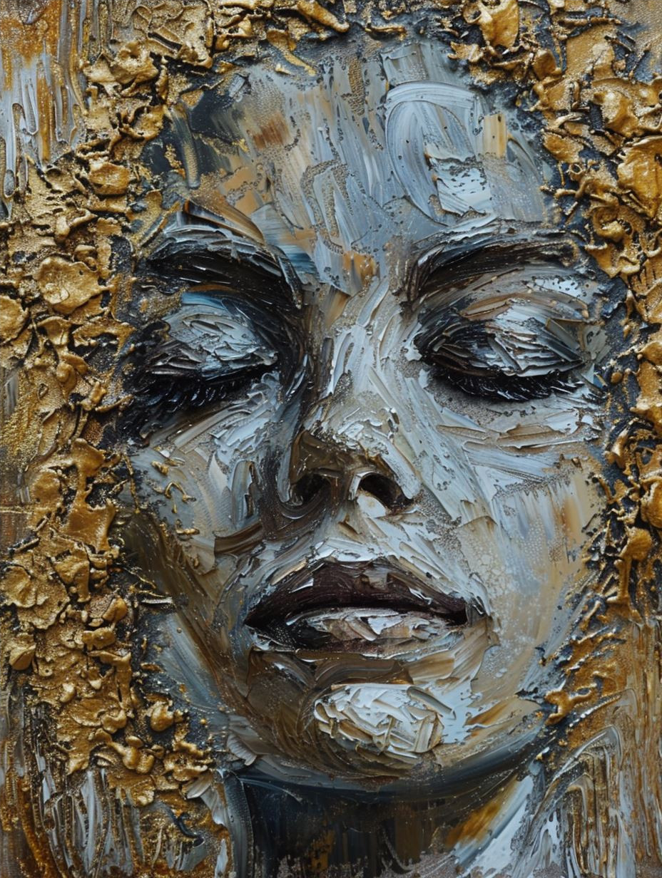 Gilded Texture Portrait Study - Image 4