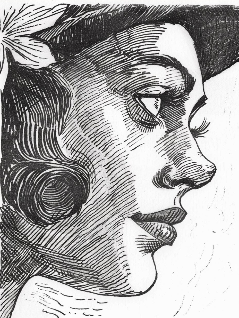 Etched Gaze in Stark Contrast - Image 4