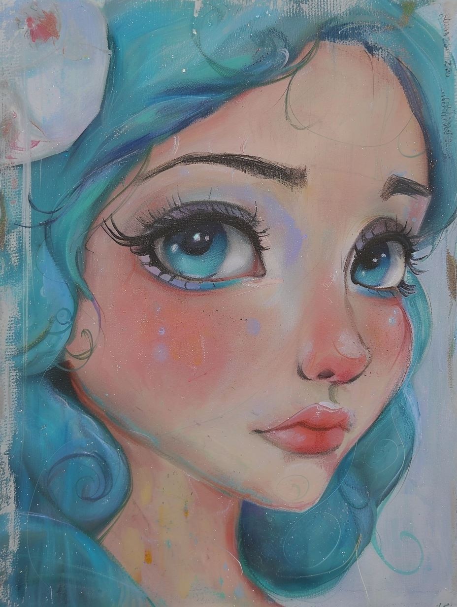 Ethereal Azure Gaze Portrait - Image 3