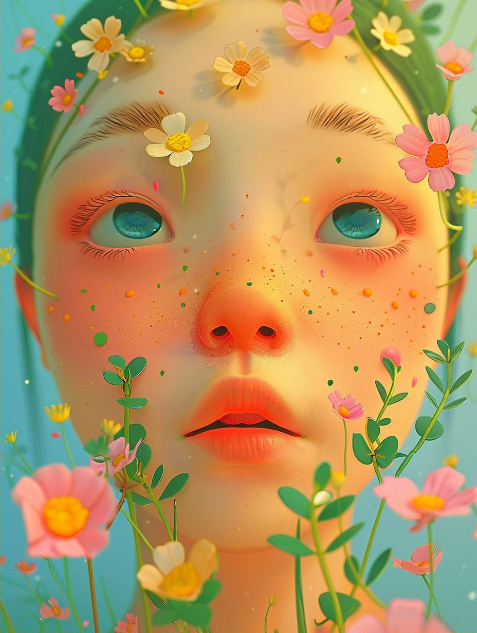 Whimsical Gazes: A Digital Portrait Study - Image 2