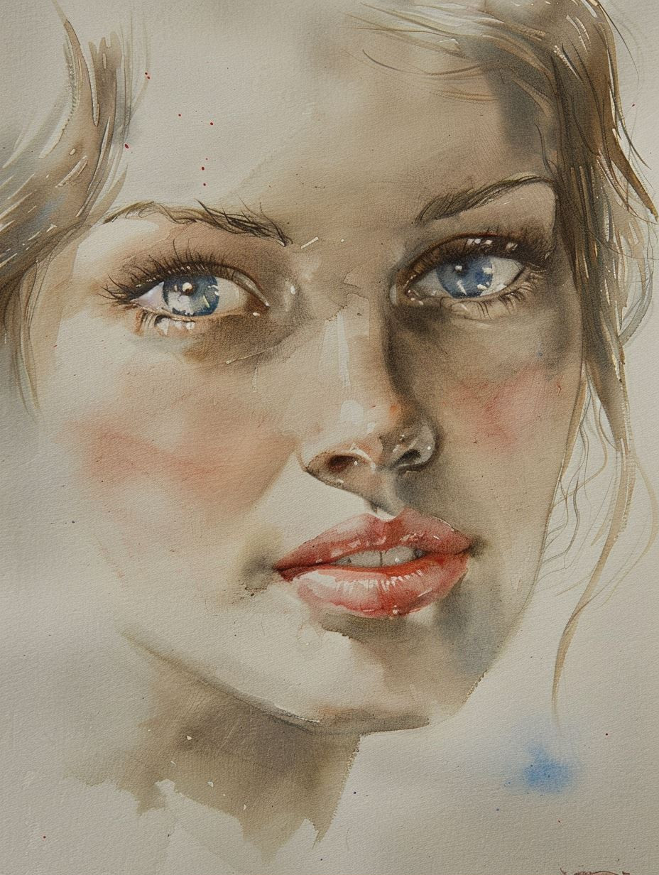 Ethereal Watercolor Portraits of a Woman - Image 1