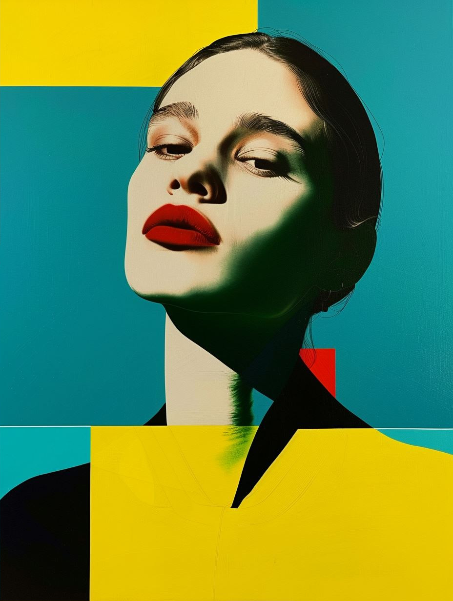 Geometric Neon Portrait Collage - Image 2