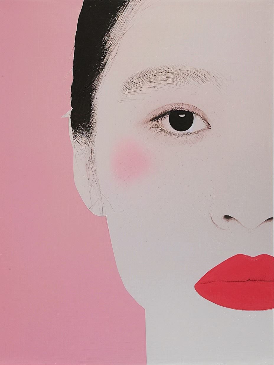 Blush Minimalist Portrait - Image 1