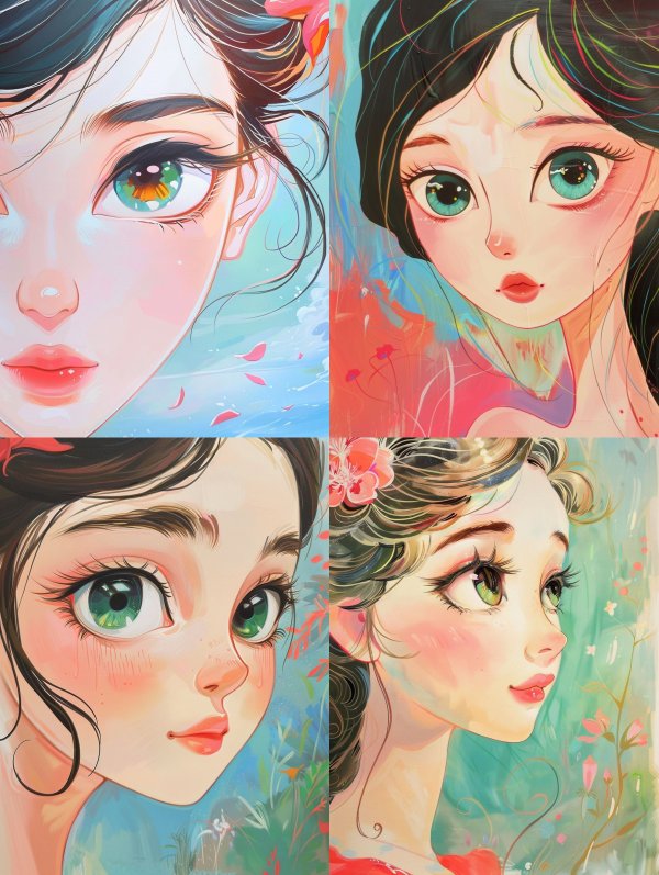 Ethereal Portraits of Dreaming Anime Girls