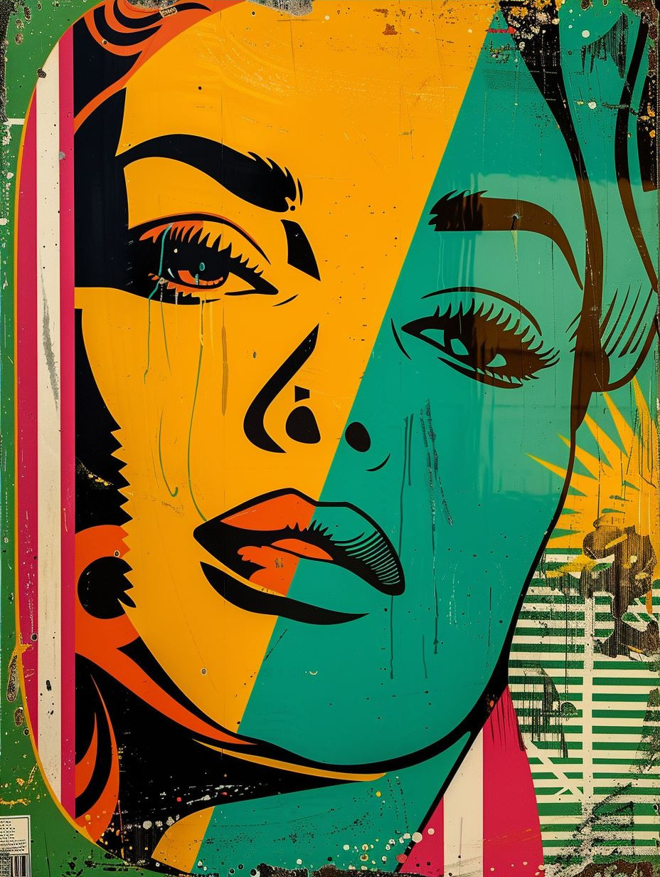 Vibrant Pop Art Women Quadriptych - Image 3