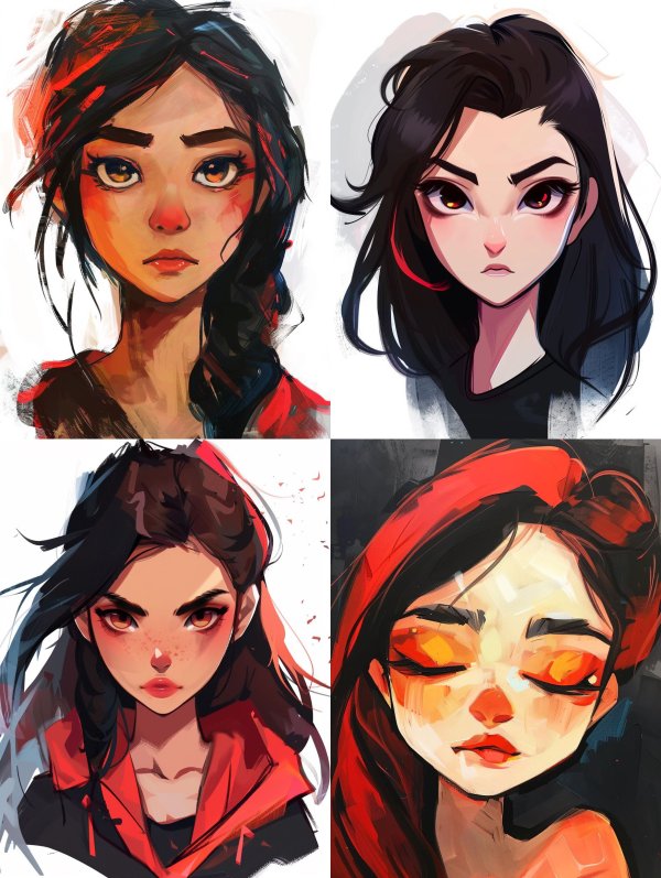 Crimson Brushstroke Muse