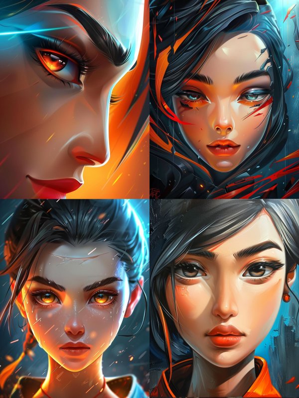 Fire and Ice Cyberpunk Portraits