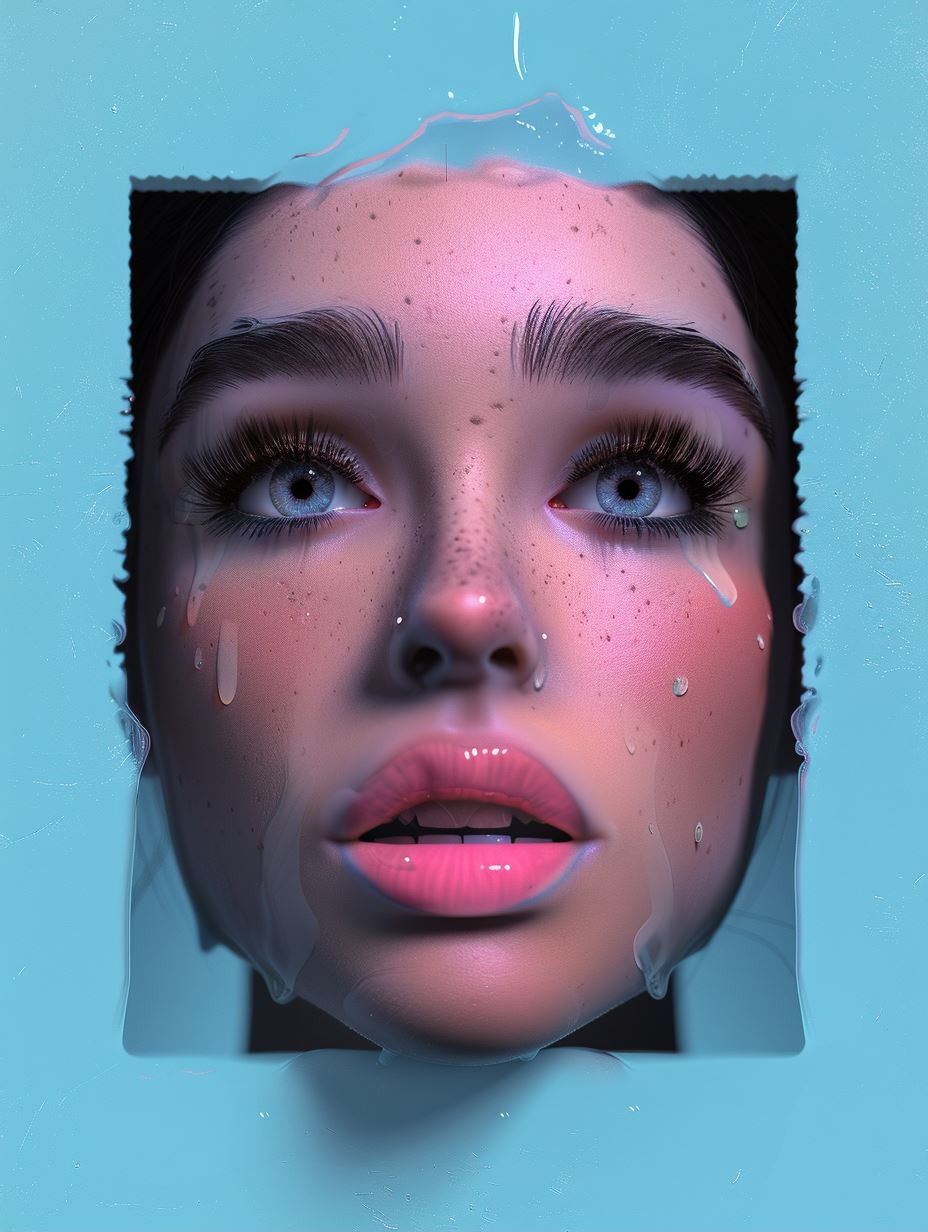 Ethereal Gaze Through Liquid Glass - Image 1