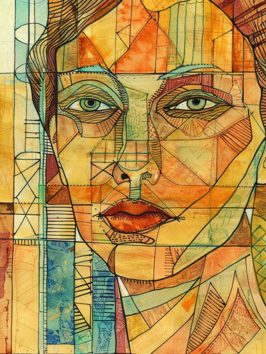 Fragmented Portraits in Warm Hues - Image 1
