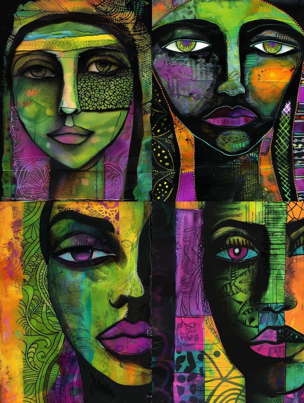 Mystic Faces in Vibrant Hues