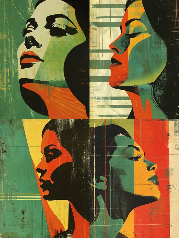 Geometric Portraits in Vibrant Hue