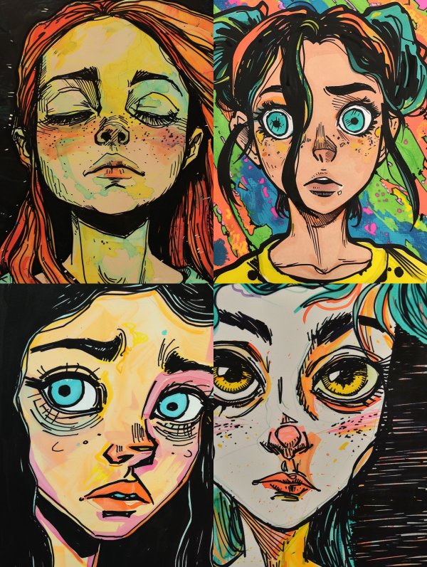 Ethereal Watercolor Ink Portrait