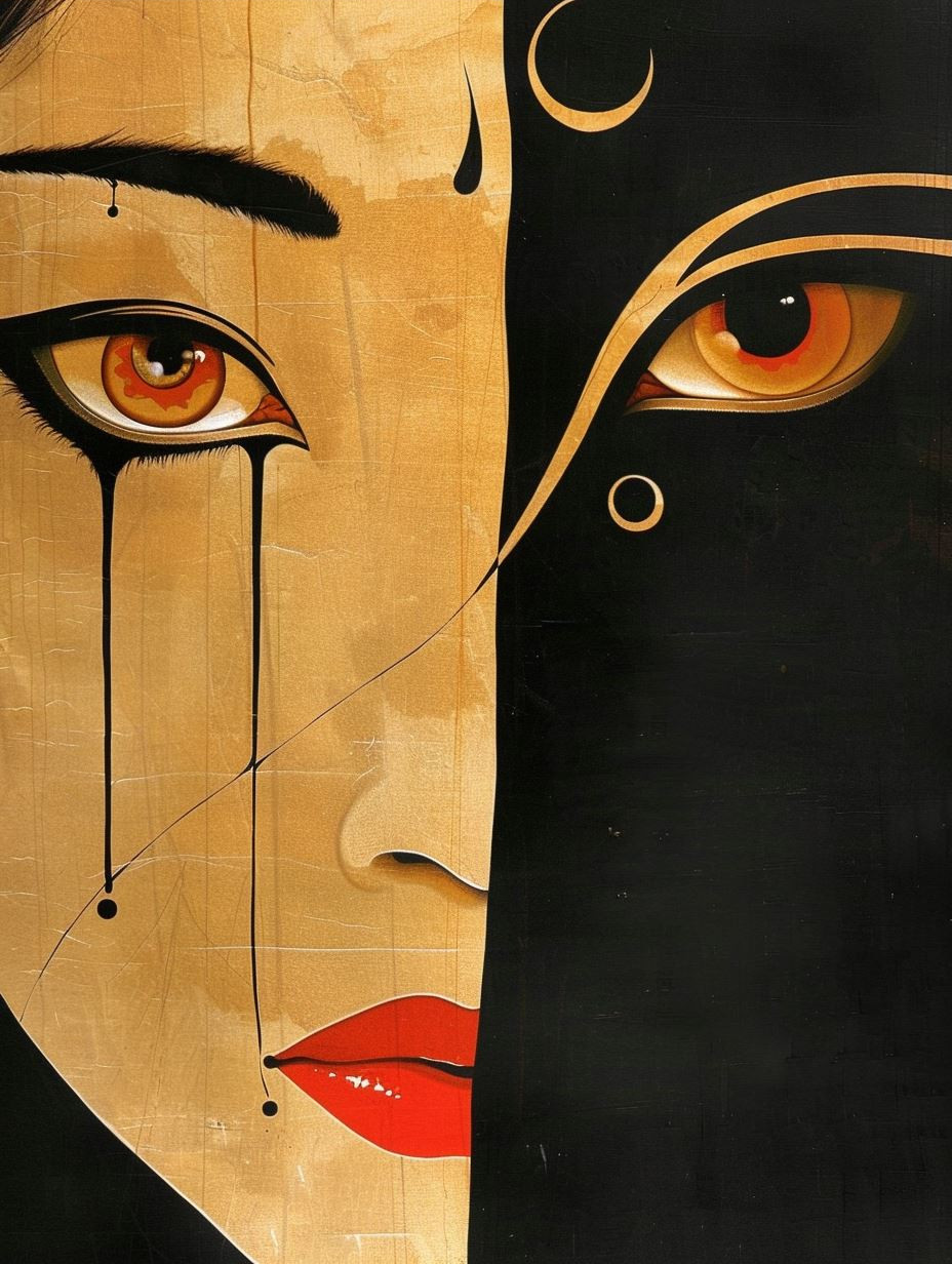 Mystic Noir Art Deco Portrait - Image 3