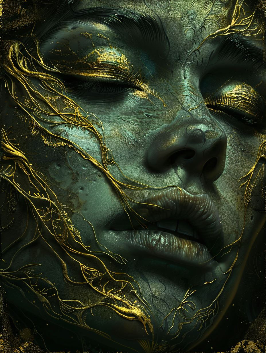 Gilded Emerald Ethereal Visage