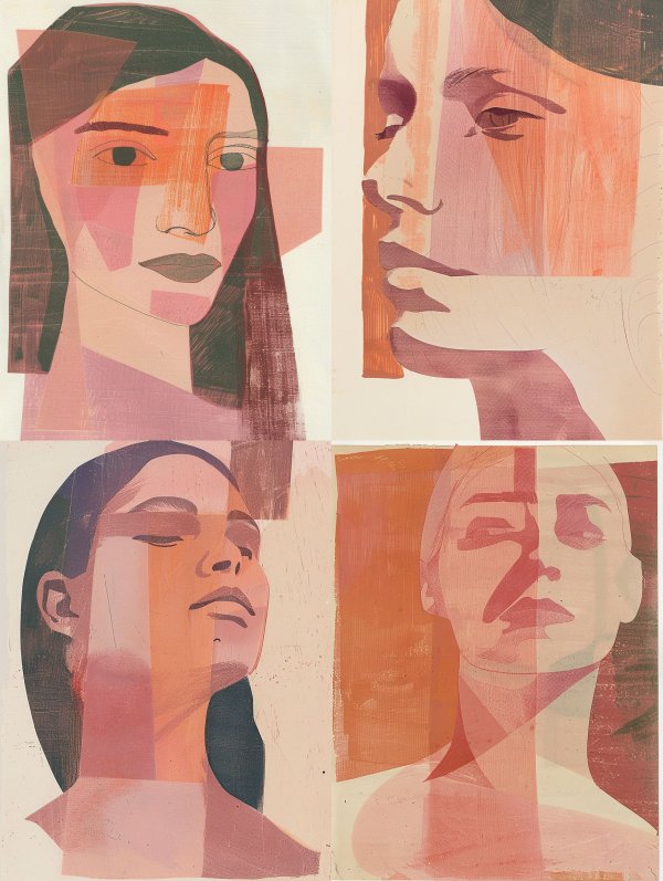 Geometric Terracotta Portrait Studies