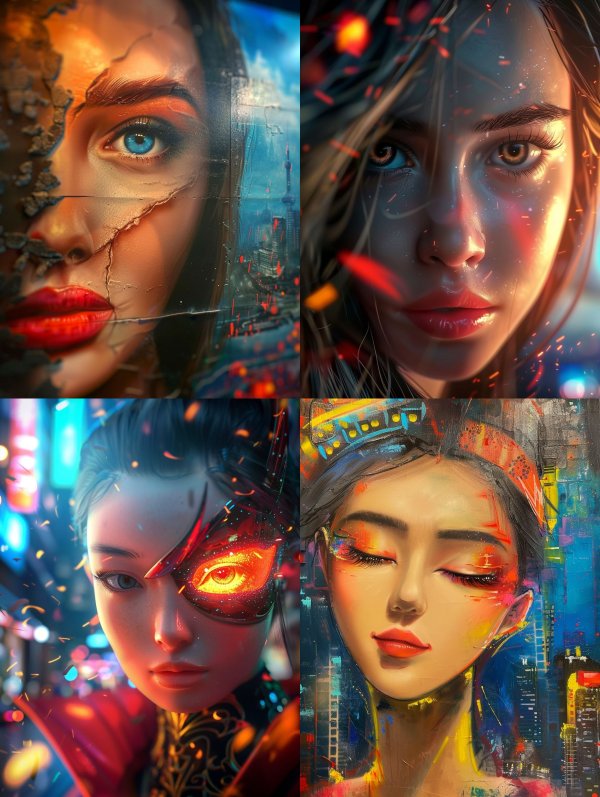 Cybernetic Visions: A Digital Portrait Quad