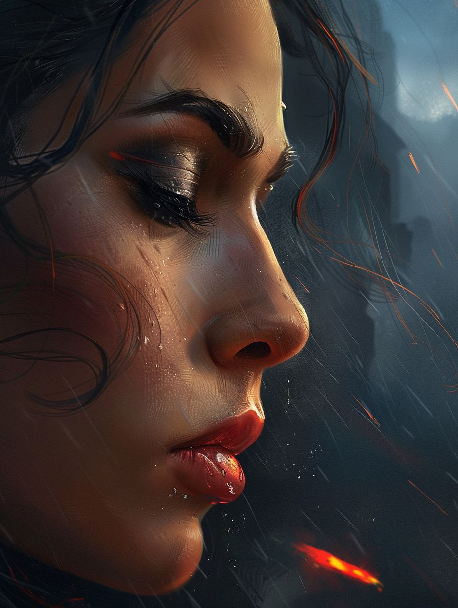 Melancholy Gaze in Cinematic Light - Image 2