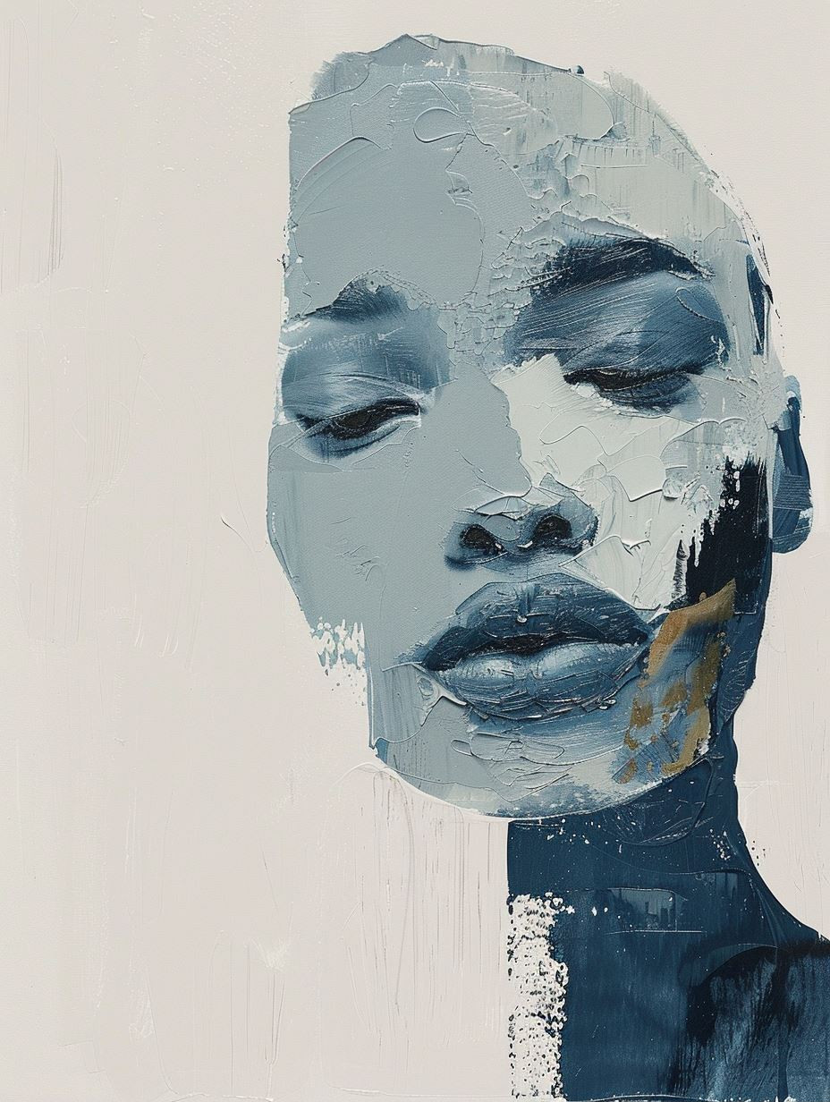 Abstract Fragmented Portrait in Slate - Image 2