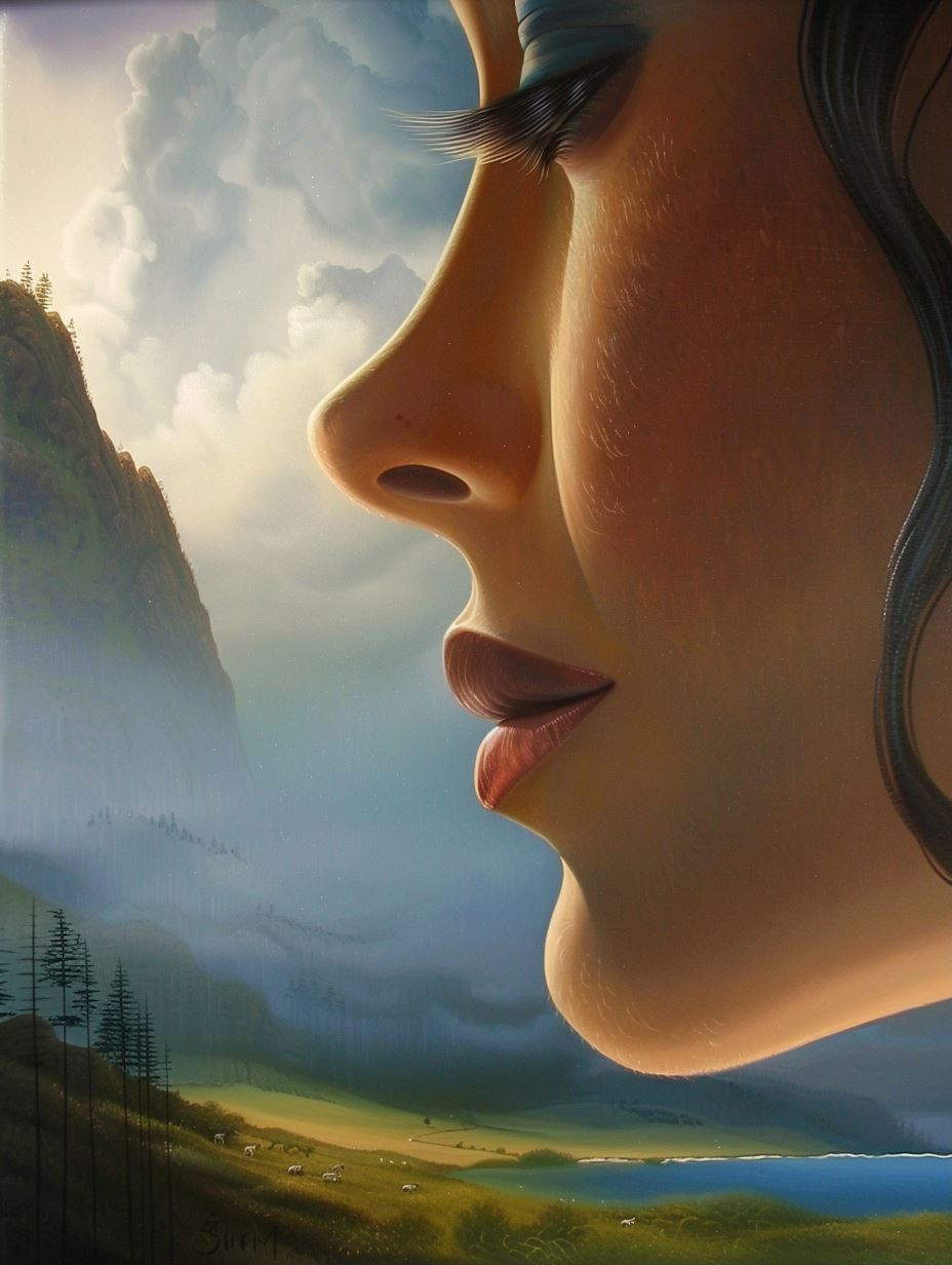 Ethereal Gaze Over Misty Valleys - Image 1