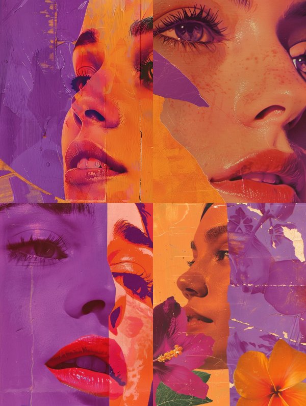Vibrant Fragments of Feminine Beauty
