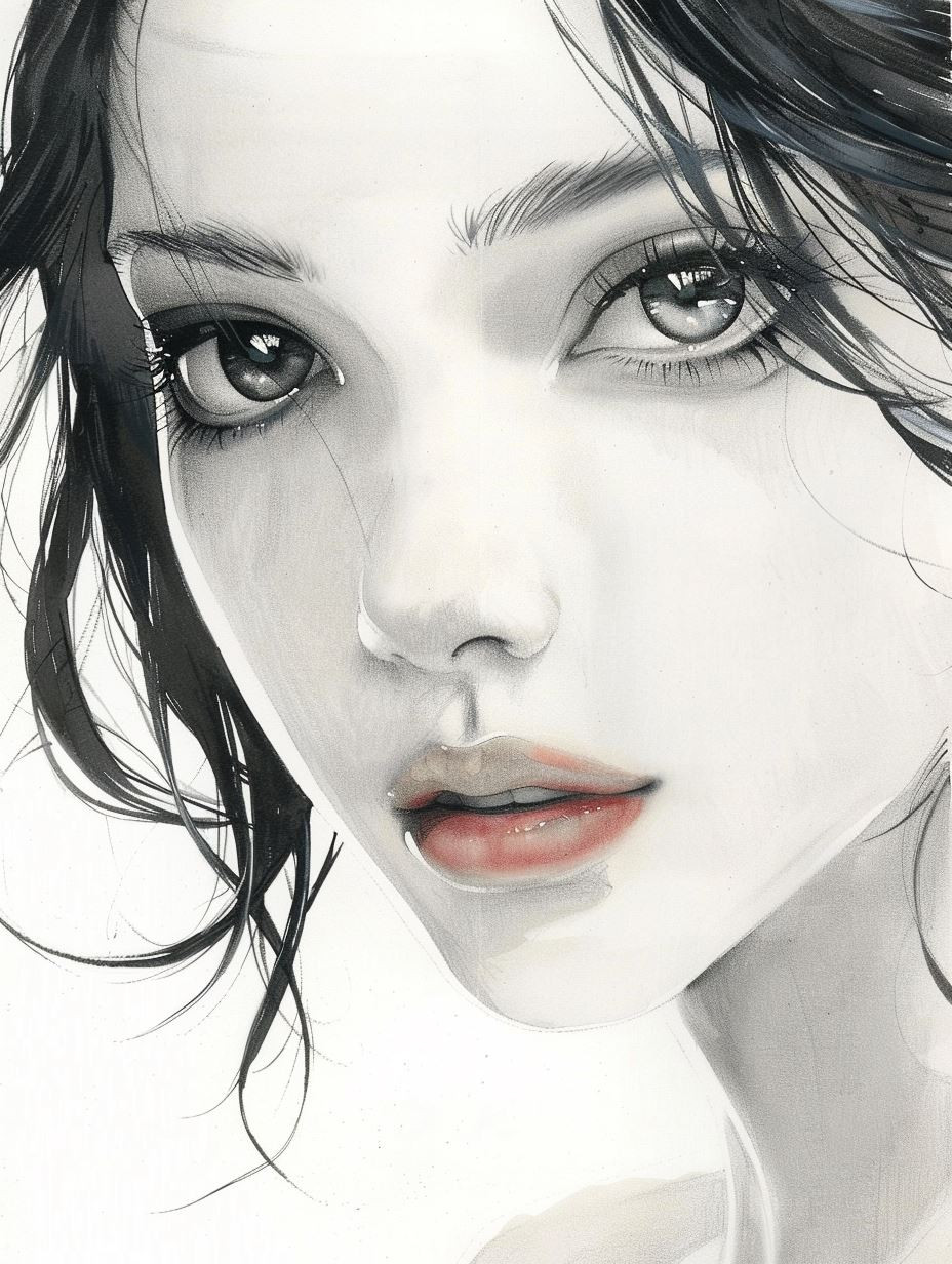 Ethereal Monochrome Female Portrait Studies - Image 3