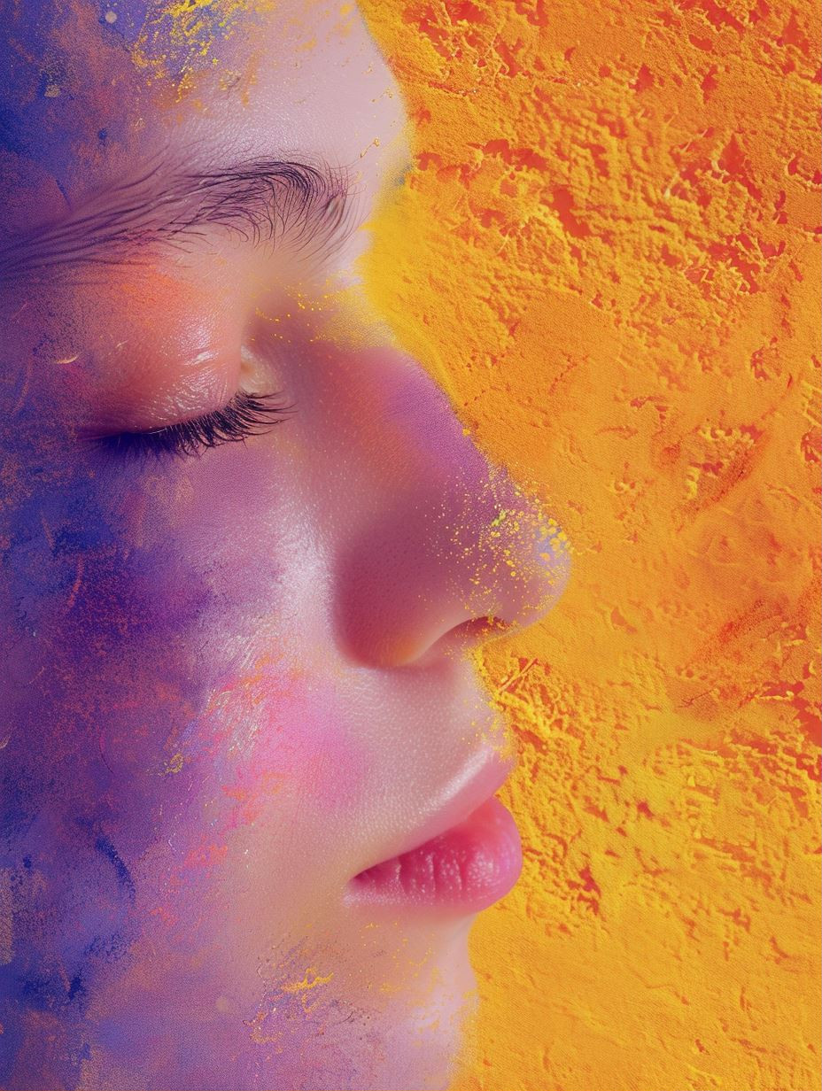 Vibrant Dual Tone Portrait Study - Image 1