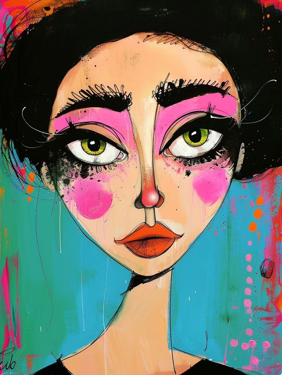 Neon Punk Digital Portrait - Image 2