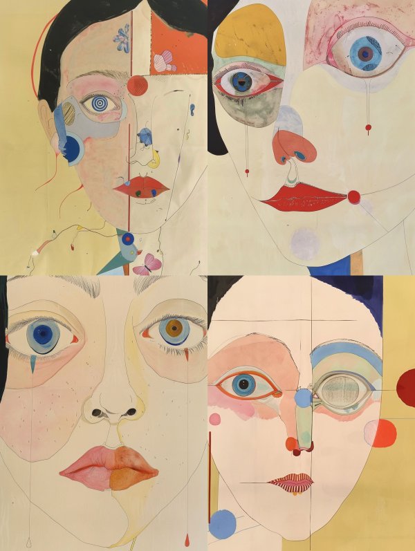 Fragmented Surrealist Portrait Study