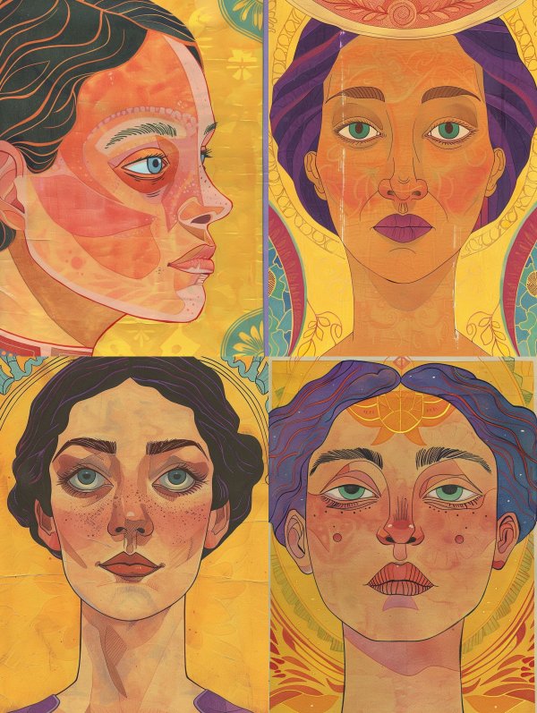 Warm Geometric Portrait Study