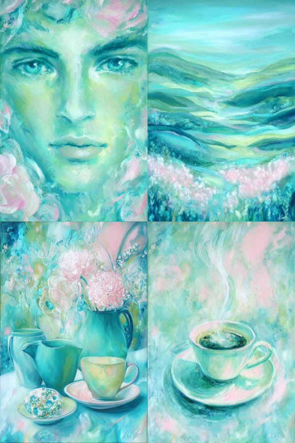 Ethereal Dreams in Teal and Rose