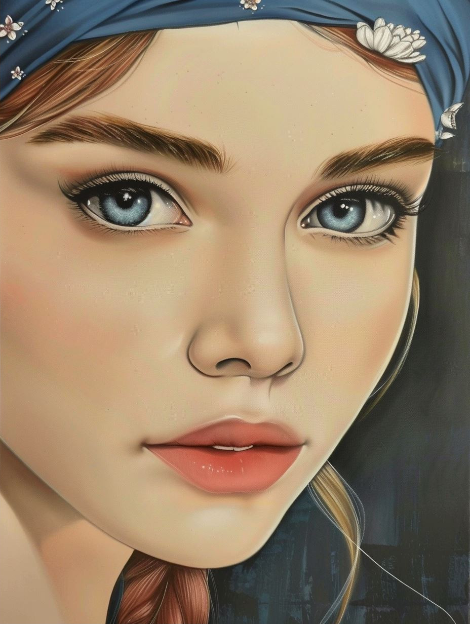 Ethereal Beauty Digital Portrait Study - Image 2