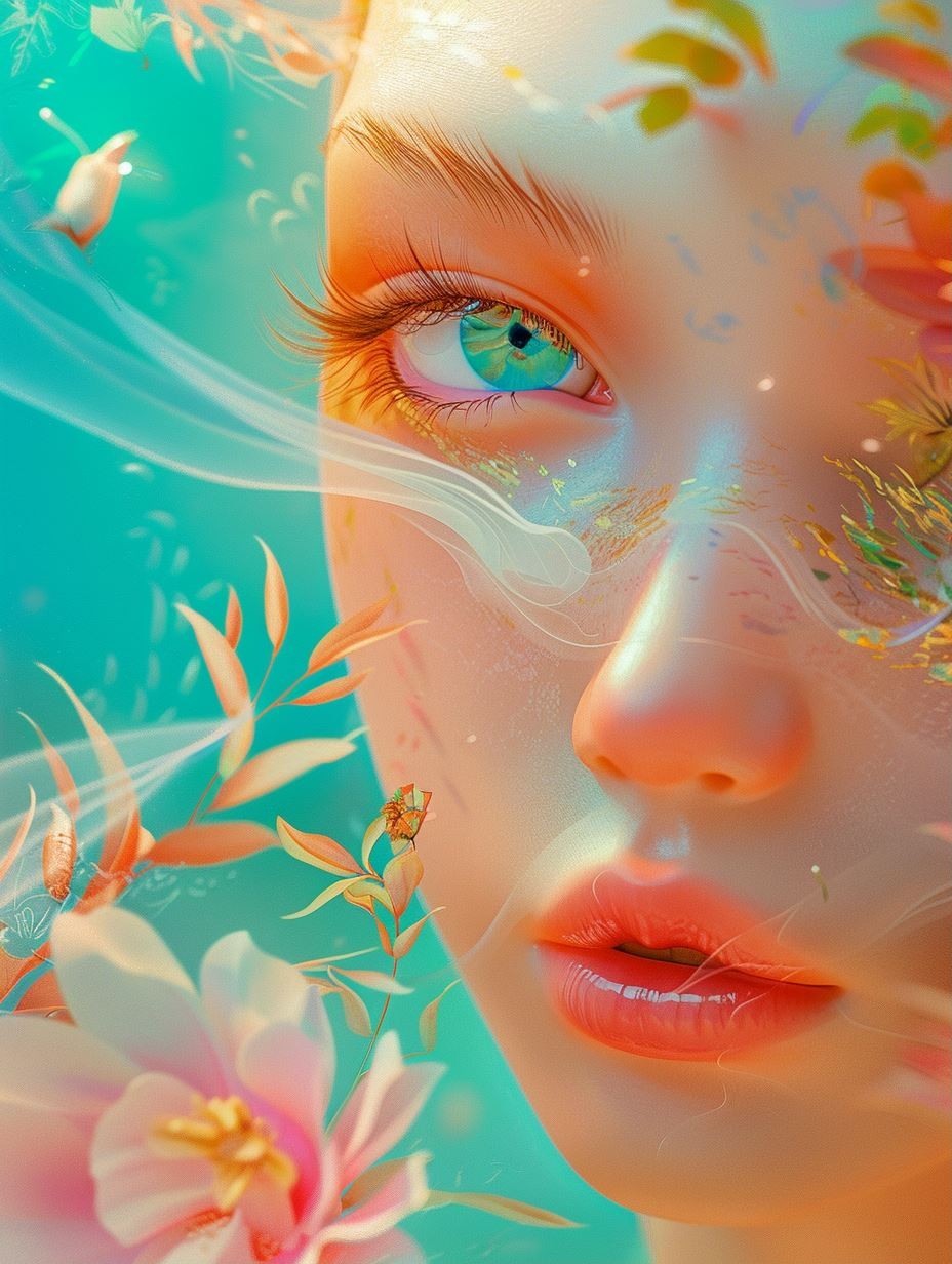 Ethereal Flora Dreamscape Portrait