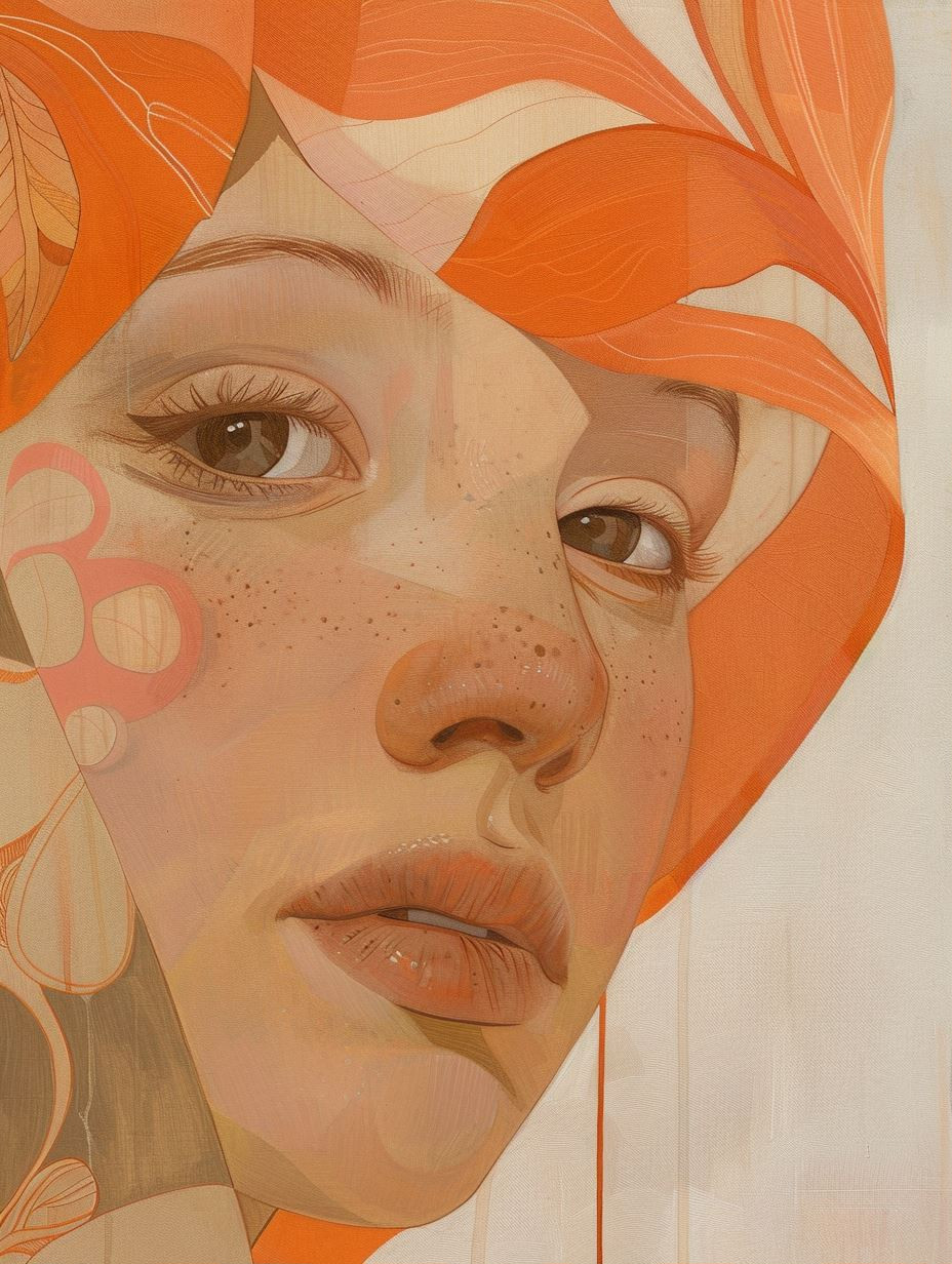 Ethereal Orange Portrait Studies - Image 1