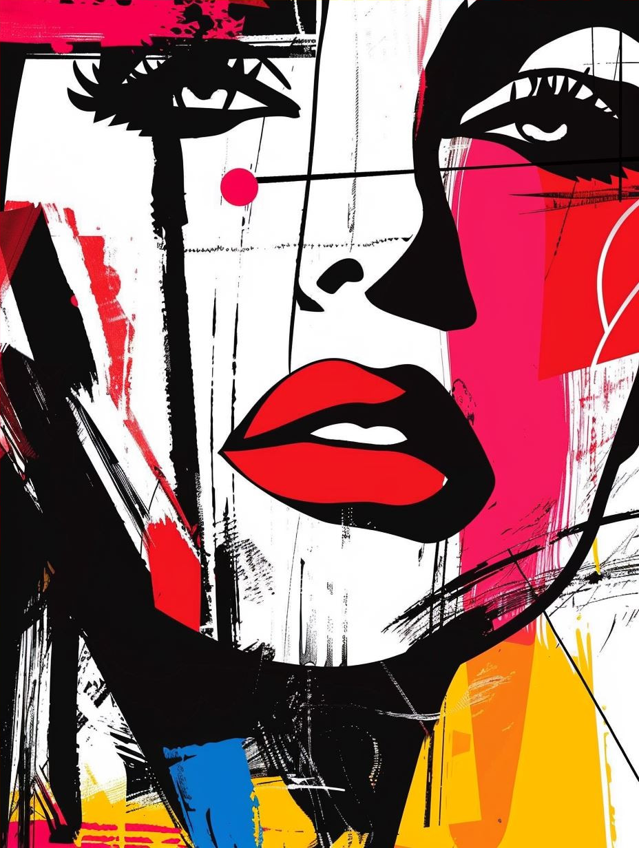 Abstract Neon Pop Portrait - Image 4