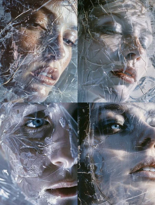 Fragmented Gaze Through Shattered Glass