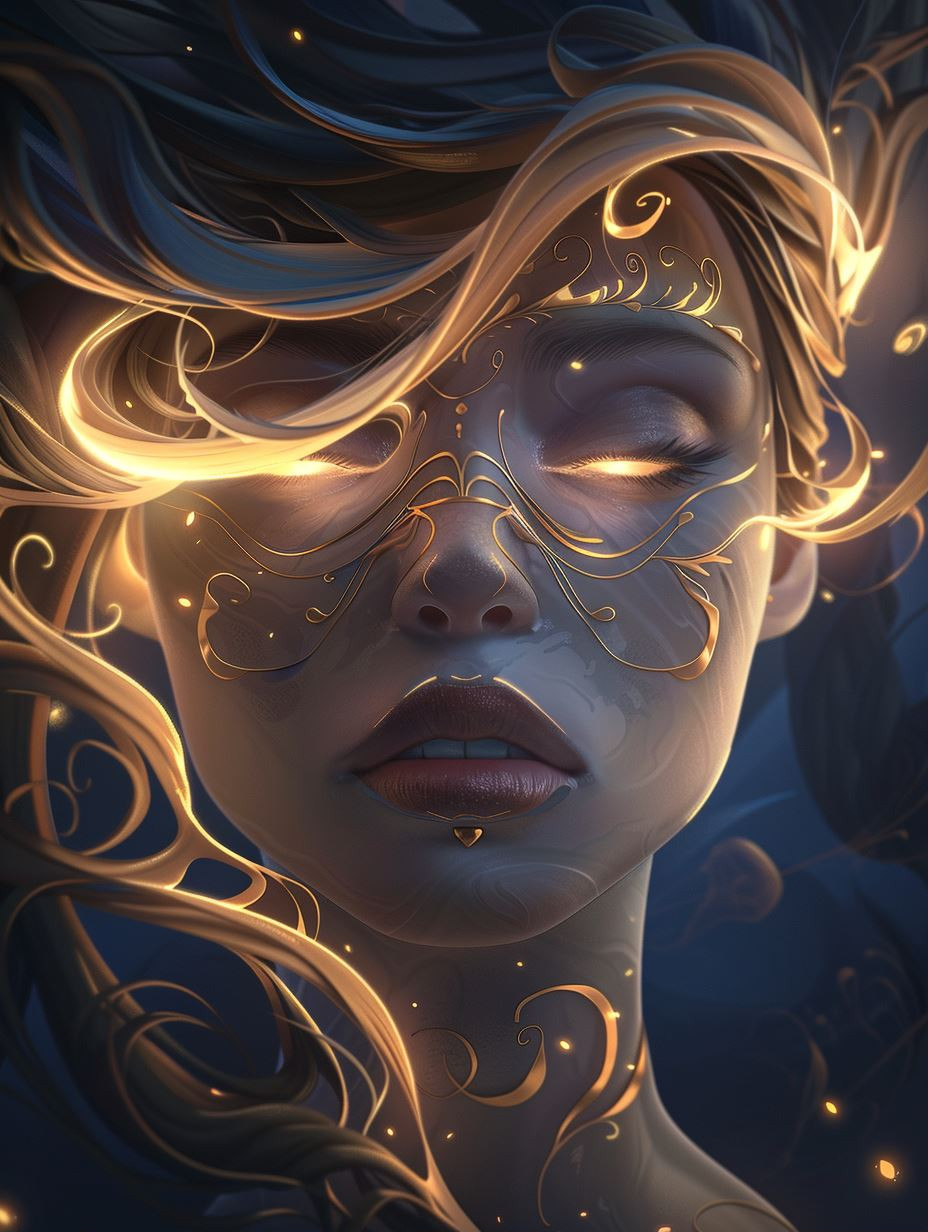 Ethereal Golden Celestial Portraits - Image 1