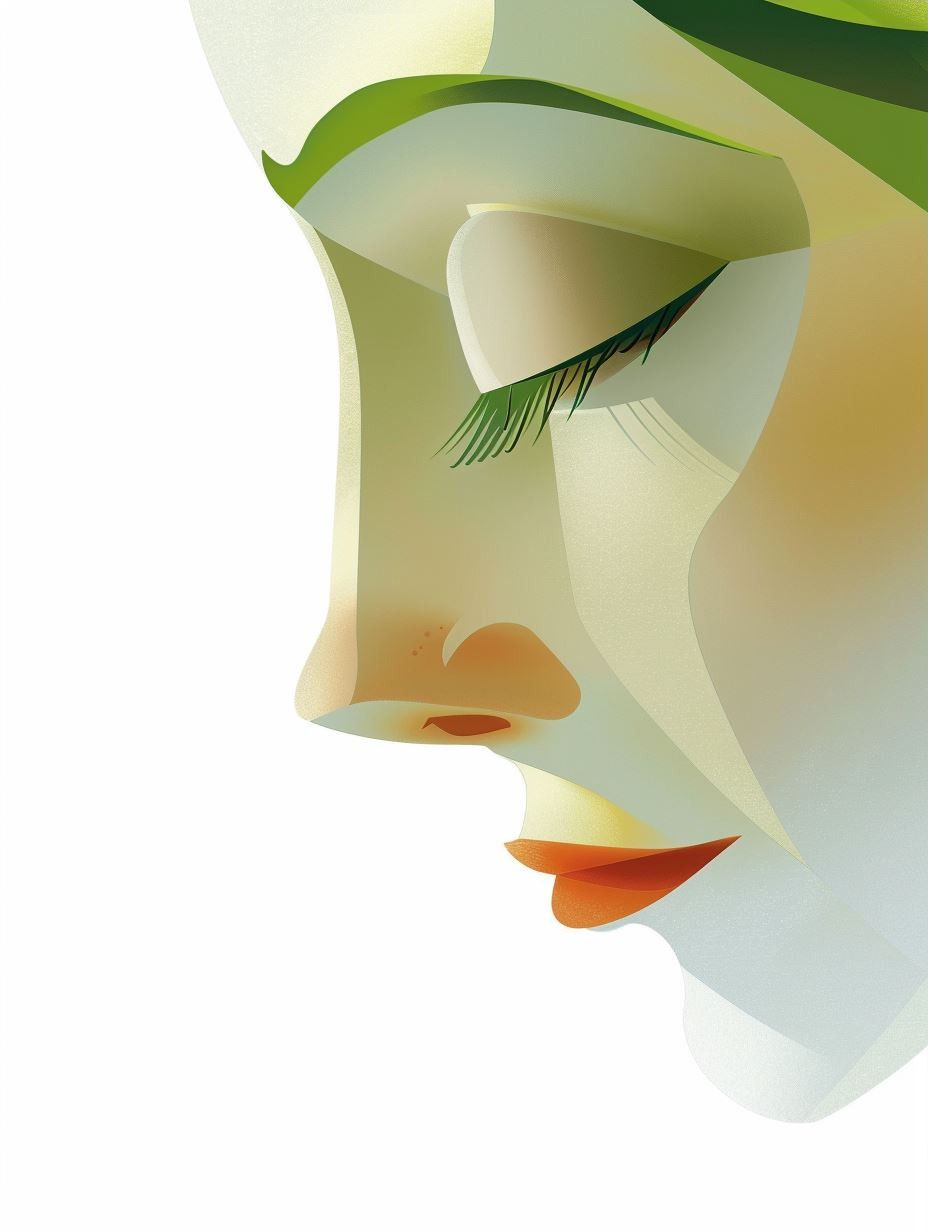 Abstract Fluid Portrait in Green - Image 3