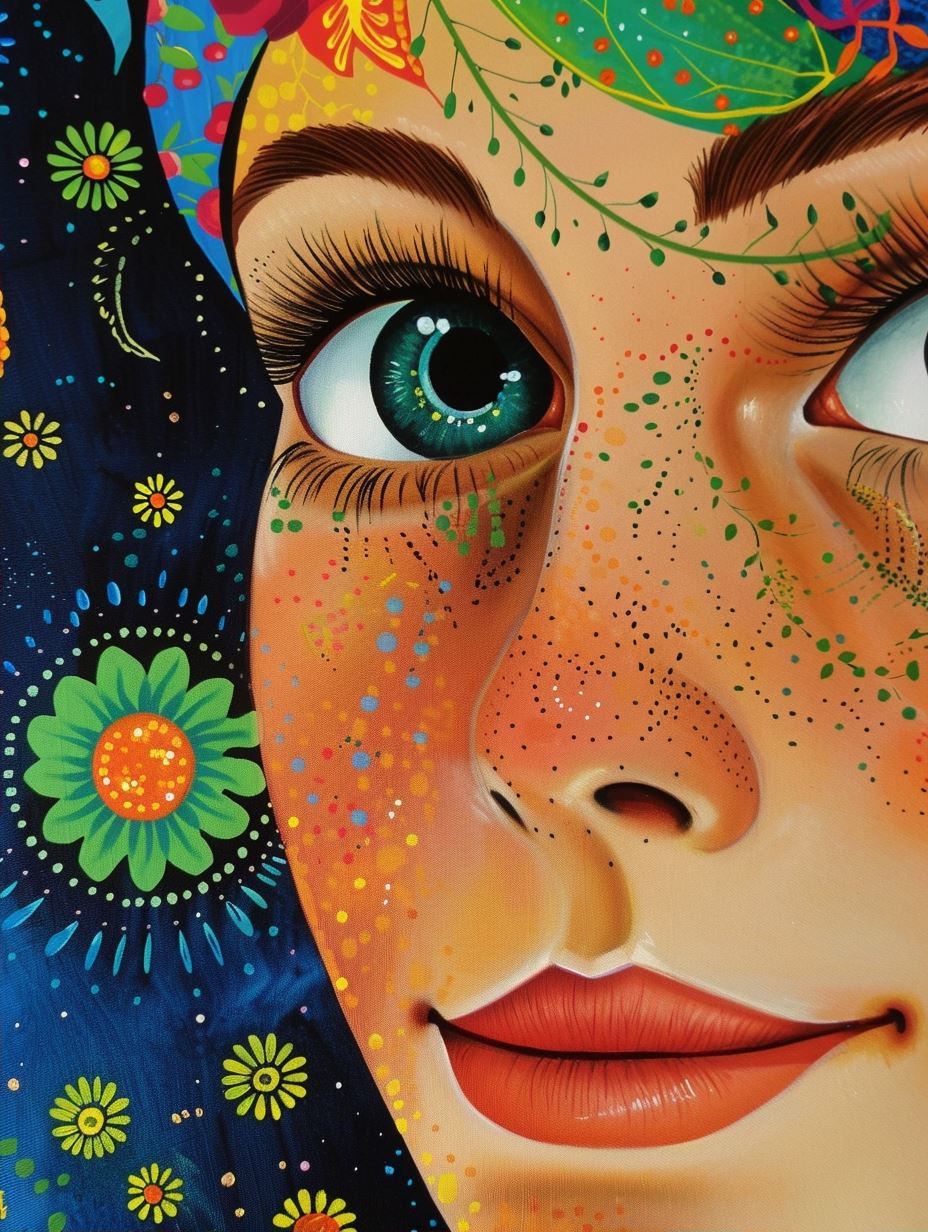 Vibrant Psychedelic Floral Portraits - Image 2
