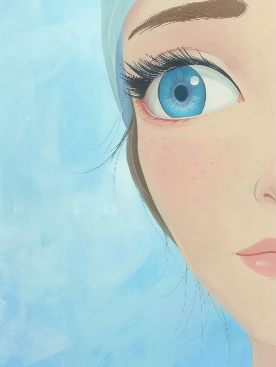 Ethereal Blue Gaze Portraits - Image 1
