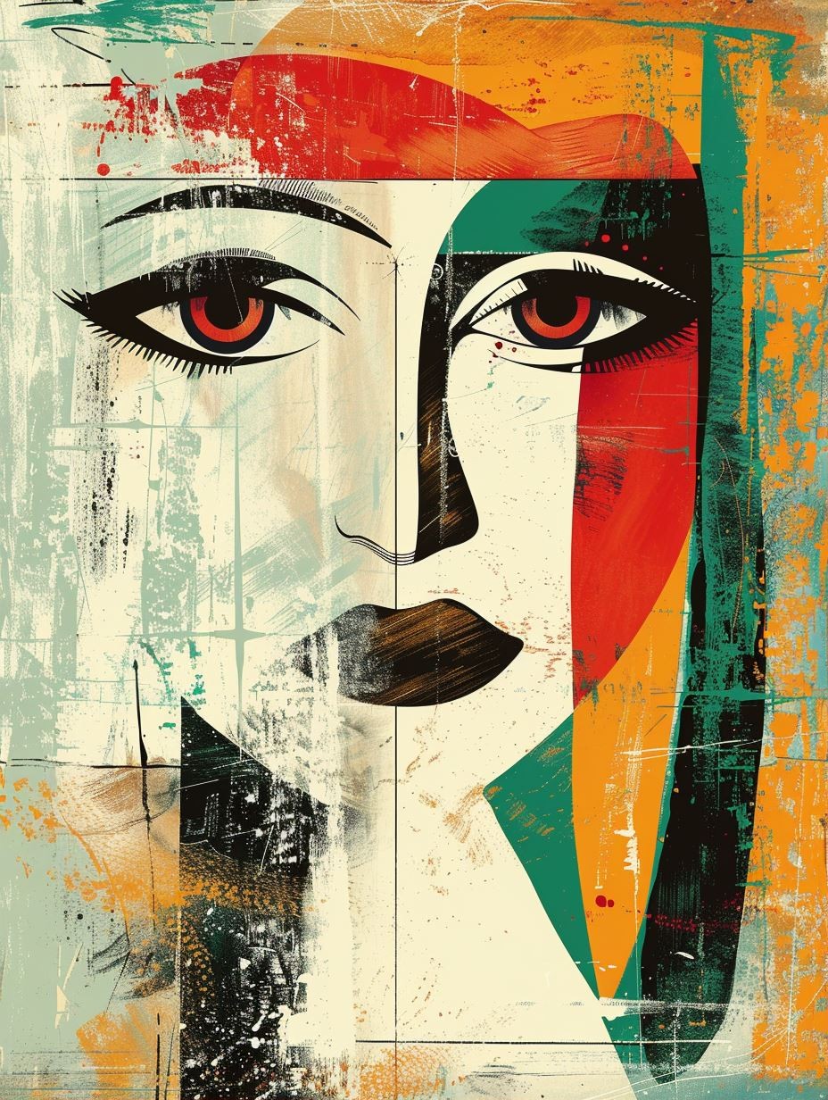 Abstract Fragmented Modernist Portrait
