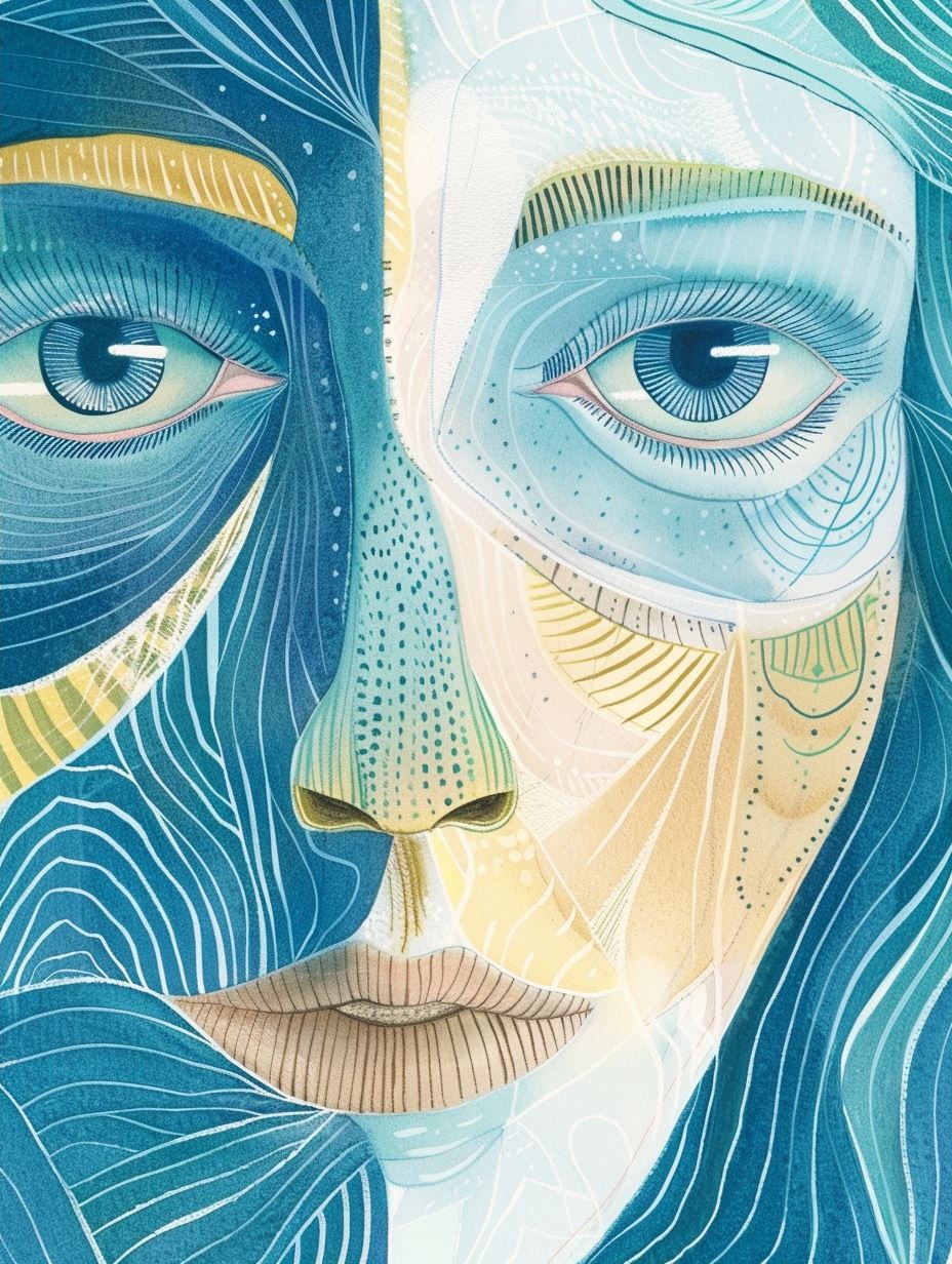 Ethereal Azure Spirit Portrait - Image 4