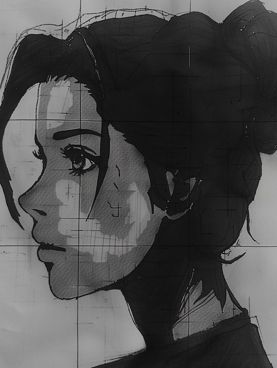 Moody Contemporary Portrait Art Study - Image 1