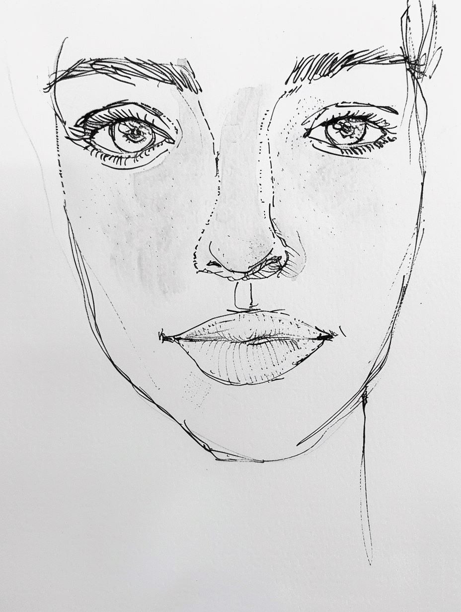 Minimalist Raw Pencil Portrait Studies - Image 2