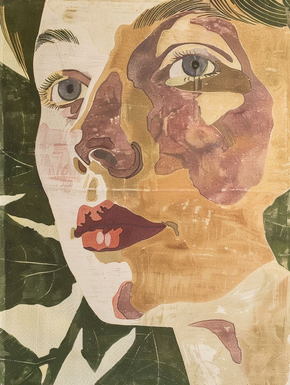 Fragmented Earth Tone Portrait - Image 4