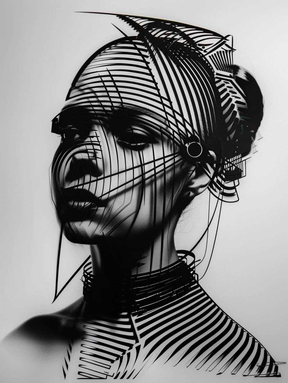 Linear Topographic Human Portrait - Image 3